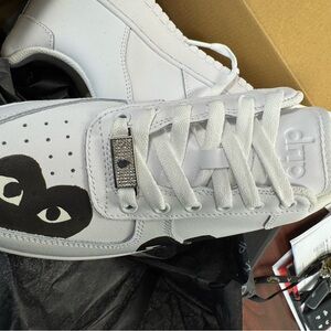Drip Creationz custom White Sneakers with Black Heart Design. BNIB size 5.5